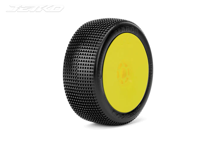 Jetko 1/8 Marco Buggy tires (Dish/Yellow Rim/Ultra Soft) (2Pcs) [1003Dyusg] - [Sunshine-Coast] - Jetko - [RC-Car] - [Scale-Model]