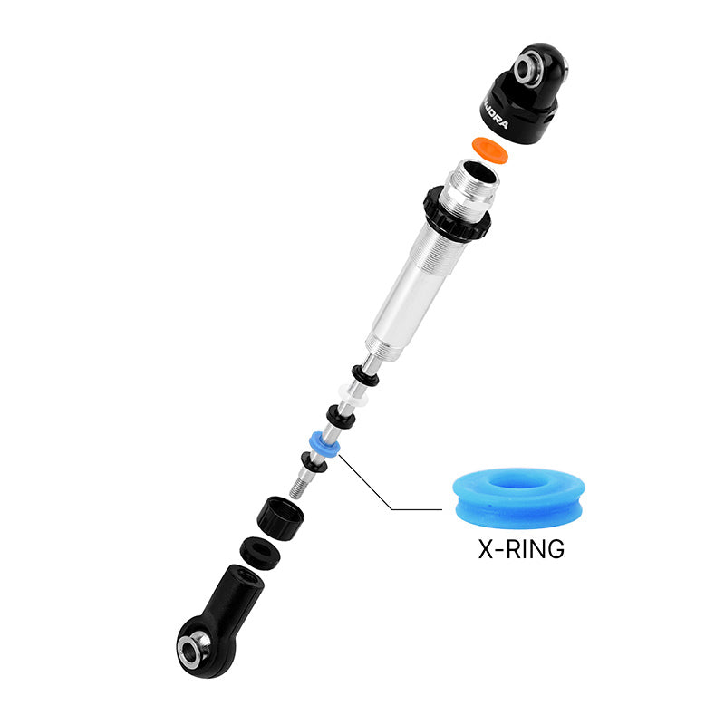 INJORA DRX Dual-Rate Spring Oil Shocks for 1/10 RC Crawlers, 80mm / 90mm / 100mm / 110mm / 120mm