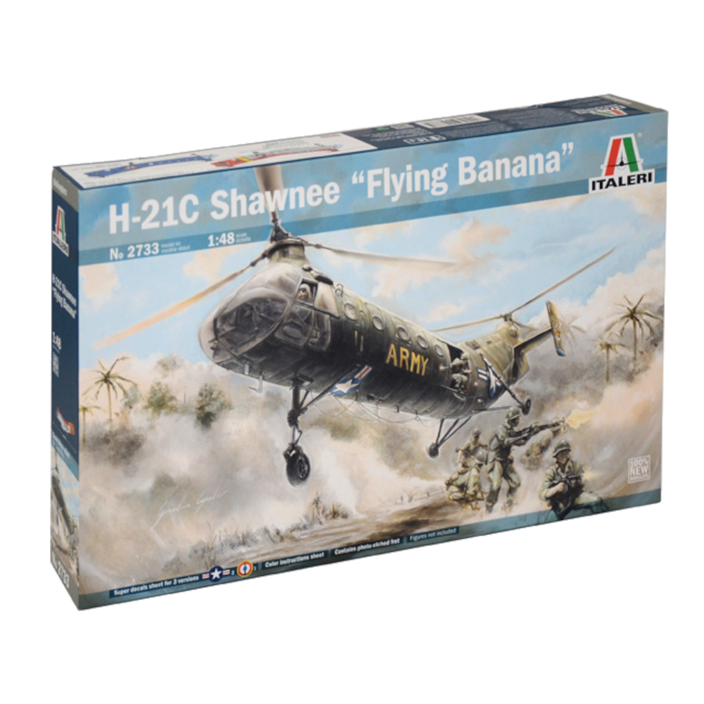 Italeri 002733 1/48 Scale H-21C Shawnee "Flying Banana" Model Kit - Techtonic Hobbies - Italeri