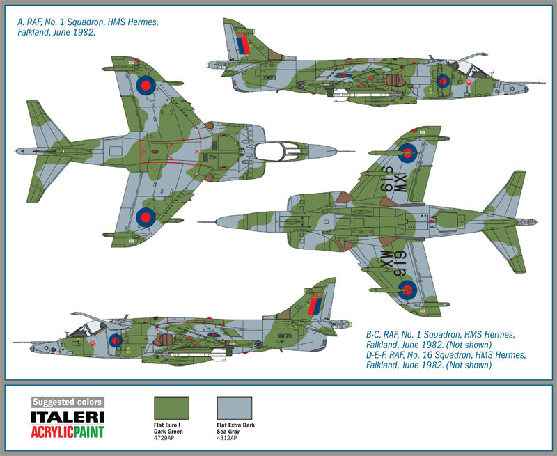 Italeri 001401 1/72 Scale Harrier Gr.3 "Falklands War" - Techtonic Hobbies - Italeri