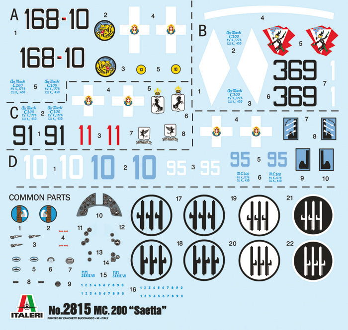 Italeri 02815 1/48 Scale Macchi MC.200 Saetta - Techtonic Hobbies - Italeri