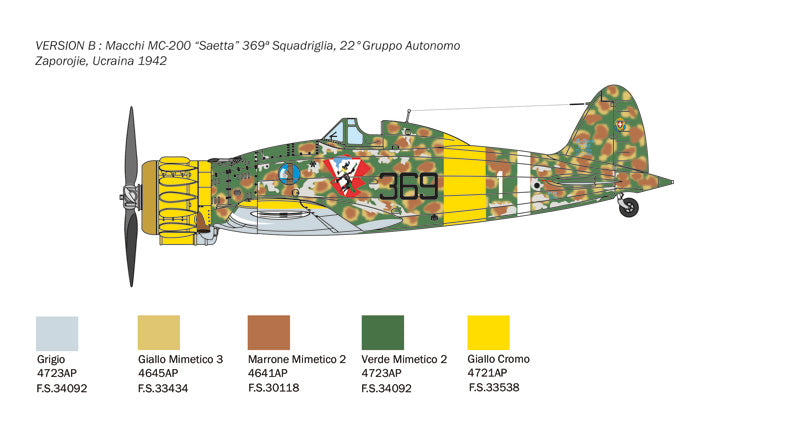 Italeri 02815 1/48 Scale Macchi MC.200 Saetta - Techtonic Hobbies - Italeri