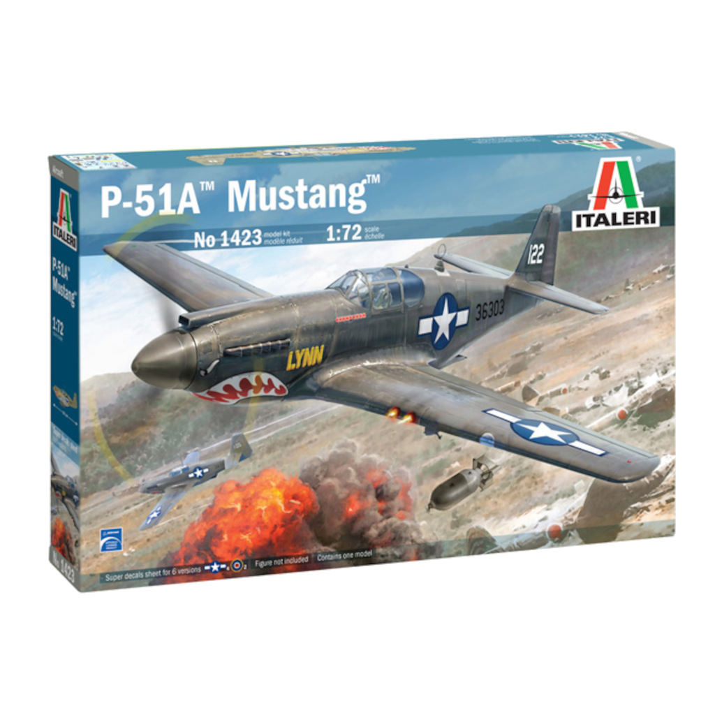 Italeri 01423 1/72 Scale North American P-51A Mustang - Techtonic Hobbies - Italeri