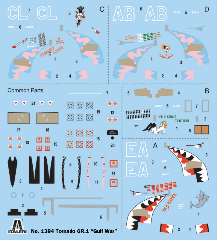 Italeri 001384 1/72 Scale Panvia Tornado Gr.1 "Gulf War" - Techtonic Hobbies - Italeri