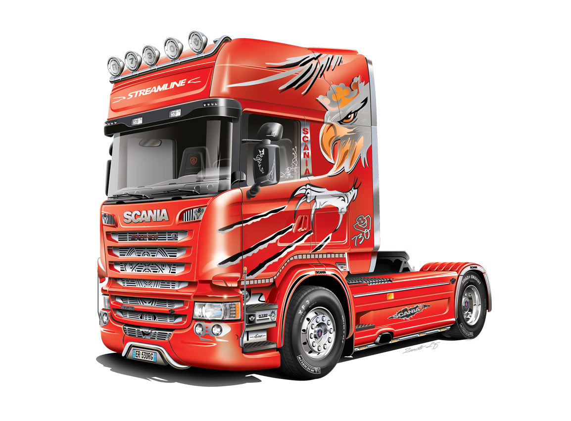 Italeri 003906 1/24 Scale Scania R730 Streamline 4X2 "Silver Griffin" - Techtonic Hobbies - Italeri