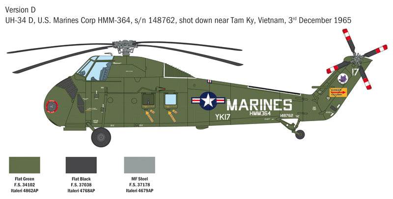 Italeri 02776 1/48 Scale H-34A Pirate /UH-34D U.S. Marines - Techtonic Hobbies - Italeri