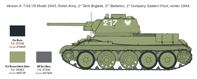Italeri 007078 1/72 ScaleT-34/76 Model 1943 Soviet Tank - [Sunshine-Coast] - Italeri - [RC-Car] - [Scale-Model]