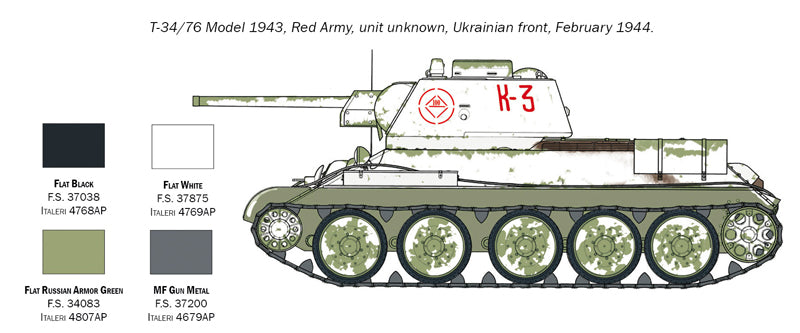 Italeri 007078 1/72 ScaleT-34/76 Model 1943 Soviet Tank - [Sunshine-Coast] - Italeri - [RC-Car] - [Scale-Model]