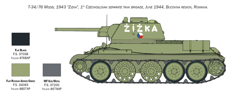 Italeri 007078 1/72 ScaleT-34/76 Model 1943 Soviet Tank - [Sunshine-Coast] - Italeri - [RC-Car] - [Scale-Model]