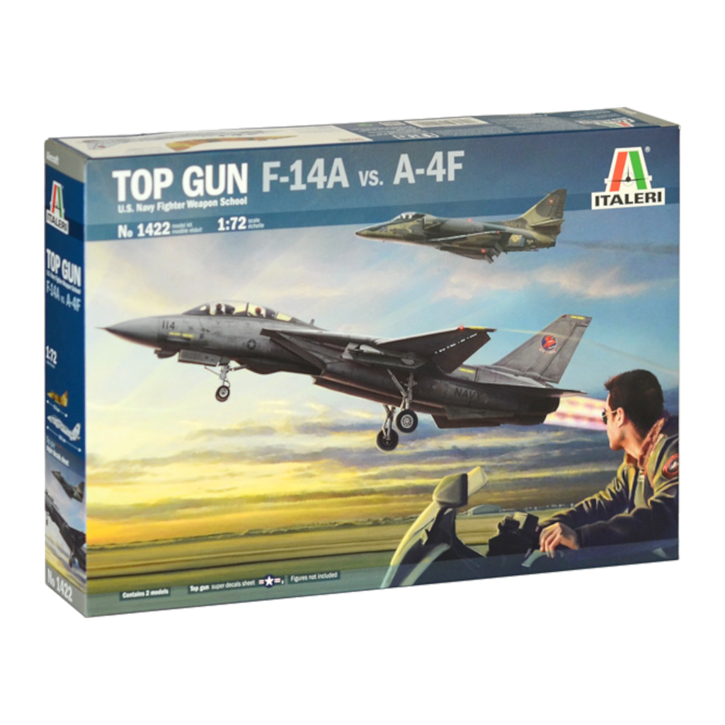 Italeri 001422 1/72 Scale TOP GUN F-14A Tomcat Vs. A-4F Skyhawk - Techtonic Hobbies - Italeri