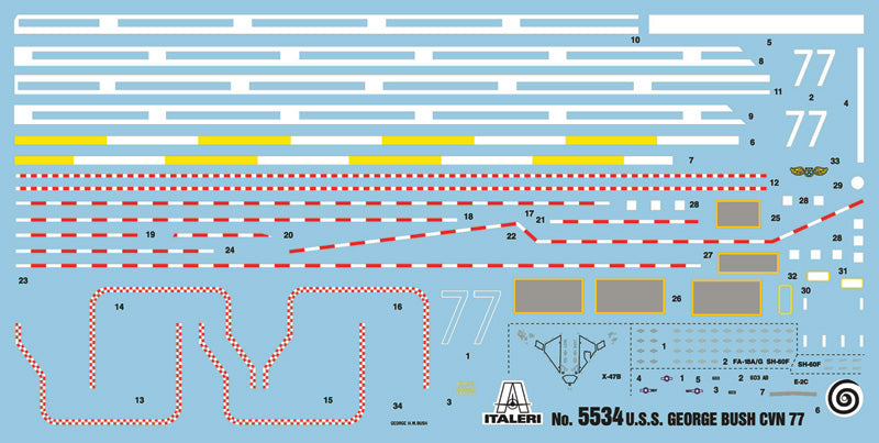 Italeri 005534 1/720 Scale U.S.S. George H.W.Bush Cvn 77 Aircraft Carrier - Techtonic Hobbies - Italeri