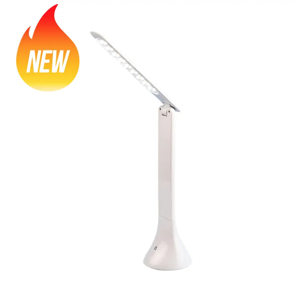 Lightcraft White adjustable desk / pit lamp on a blue gradient background