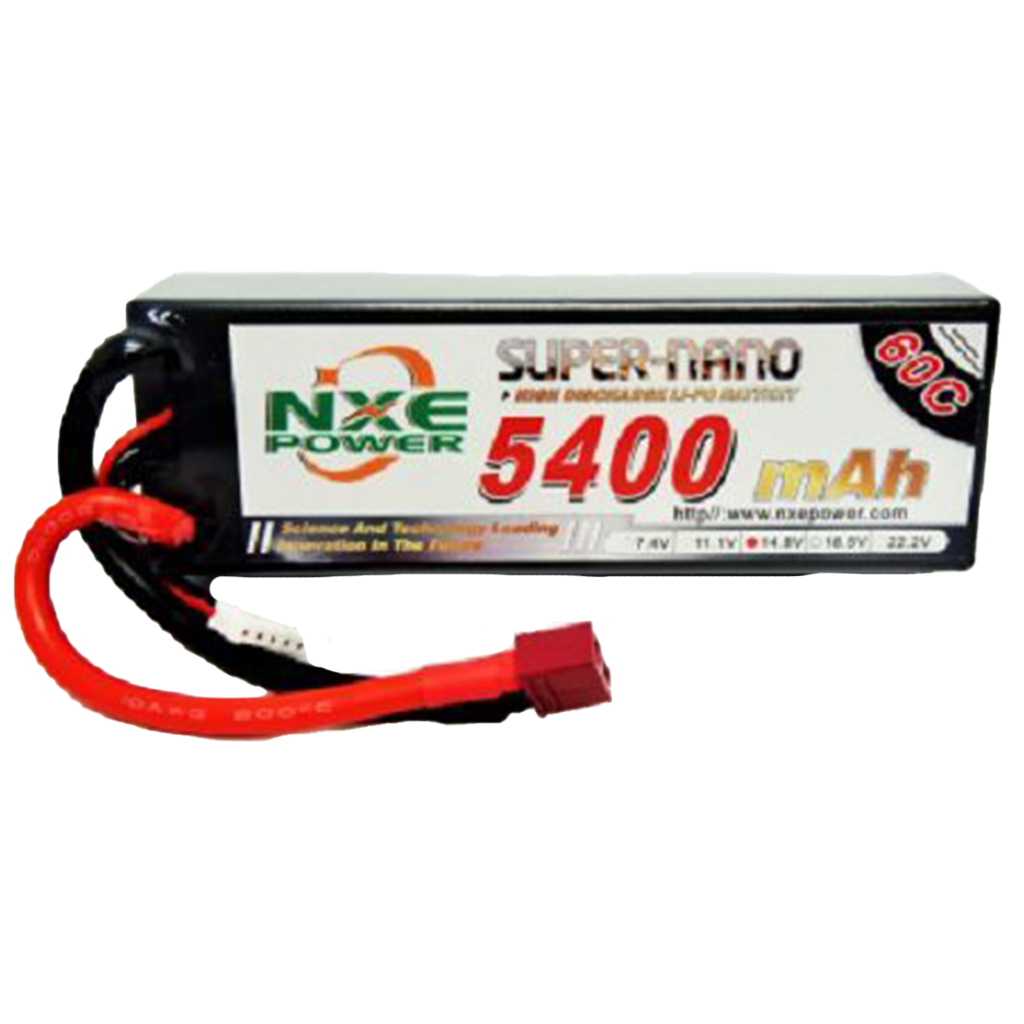 NXE 14.8v (4S)  5400mah 60c H/case Lipo w/Dean