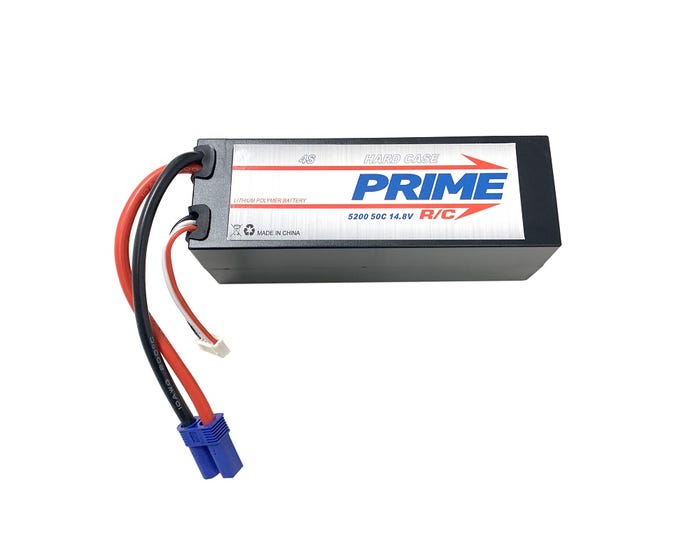 Prime RC 5200mAh 4S 14.8v 50C Hard Case LiPo Battery with EC5 Connector