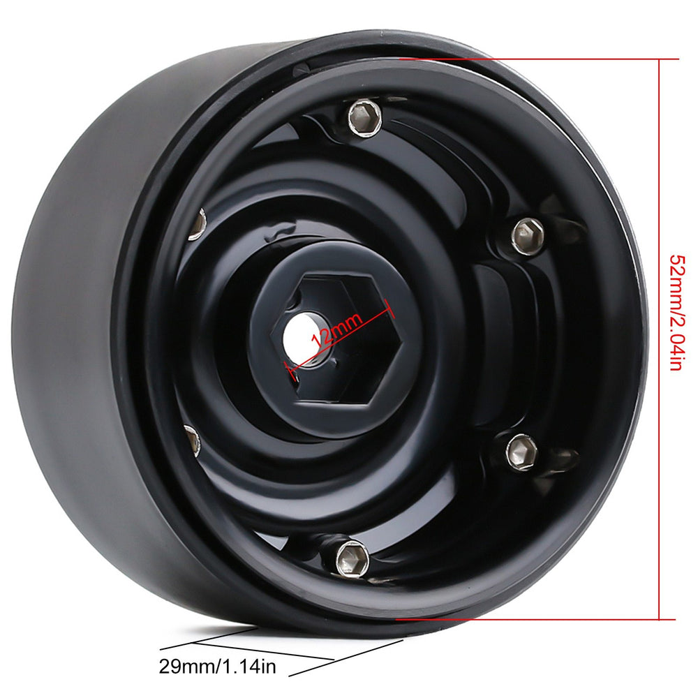 INJORA 4PCS 1.9" Beadlock Wheel Rims for 1/10 Scale RC Crawler, 116g/pcs