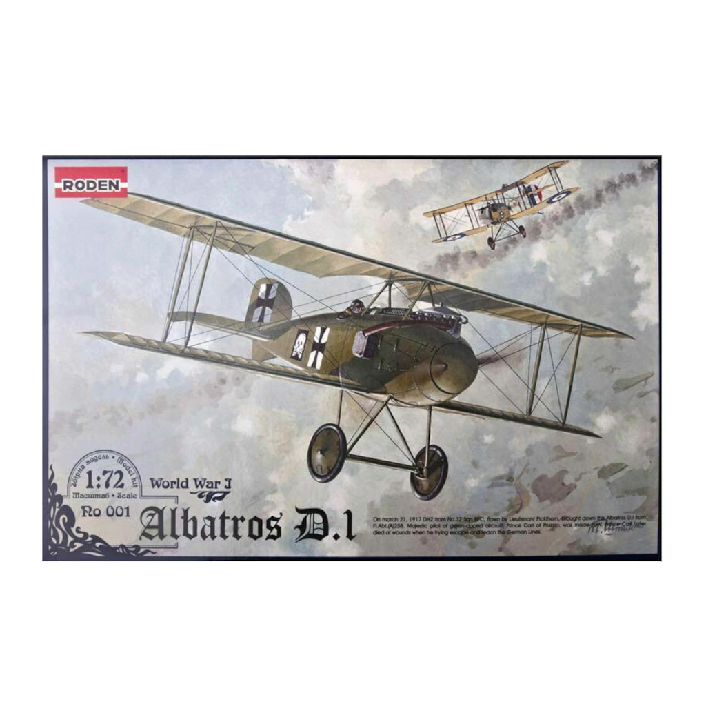 Roden 001 1/72 Scale Albatros D.1 World War 1 German Fighter - Techtonic Hobbies - Roden