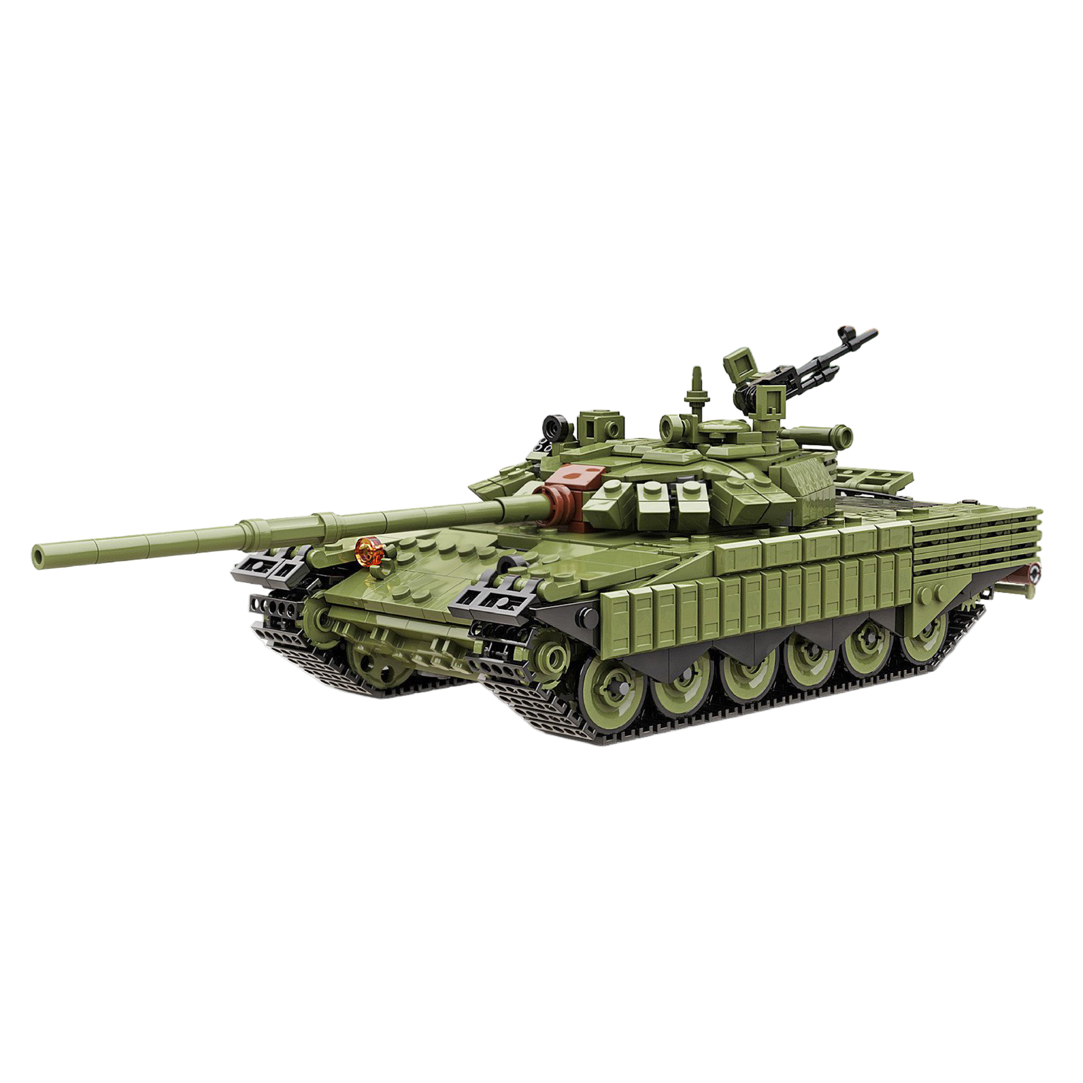 Toy tank model on a white background