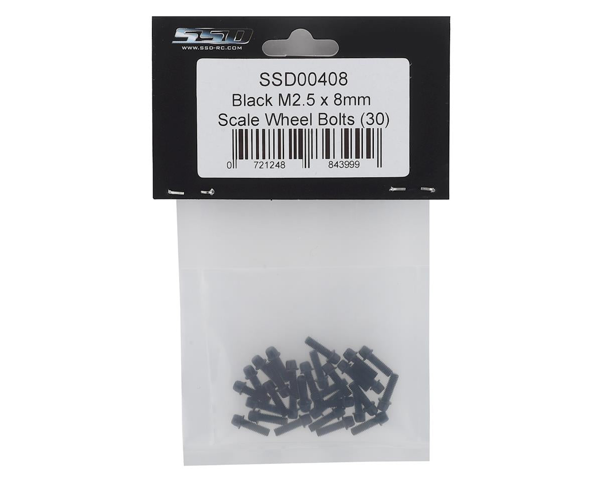 SSD RC 2.5x8mm Scale Wheel Bolts (Black) (30) SSD00408