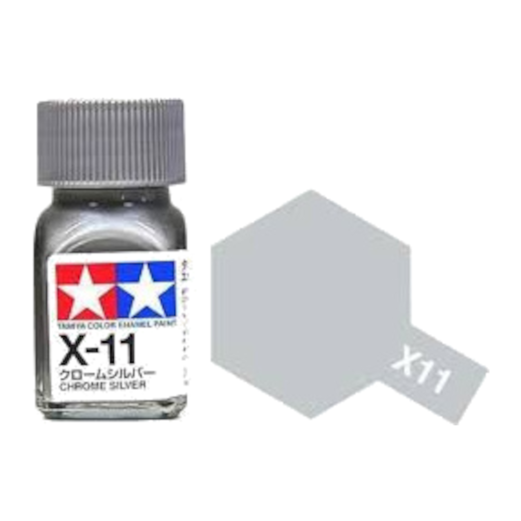 Tamiya Enamel X-11 Chrome Silver - Techtonic Hobbies - Tamiya