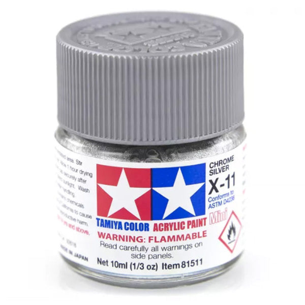 Tamiya Acrylic Mini X-11 Chrome Silver - [Sunshine-Coast] - Tamiya - [RC-Car] - [Scale-Model]