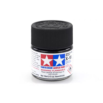 Tamiya Acrylic Mini X-18 Semi Gloss Black - [Sunshine-Coast] - Tamiya - [RC-Car] - [Scale-Model]