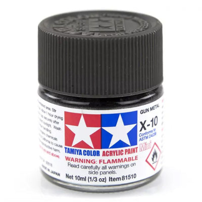 Tamiya Acrylic Mini X-10 Gun Metal - [Sunshine-Coast] - Tamiya - [RC-Car] - [Scale-Model]