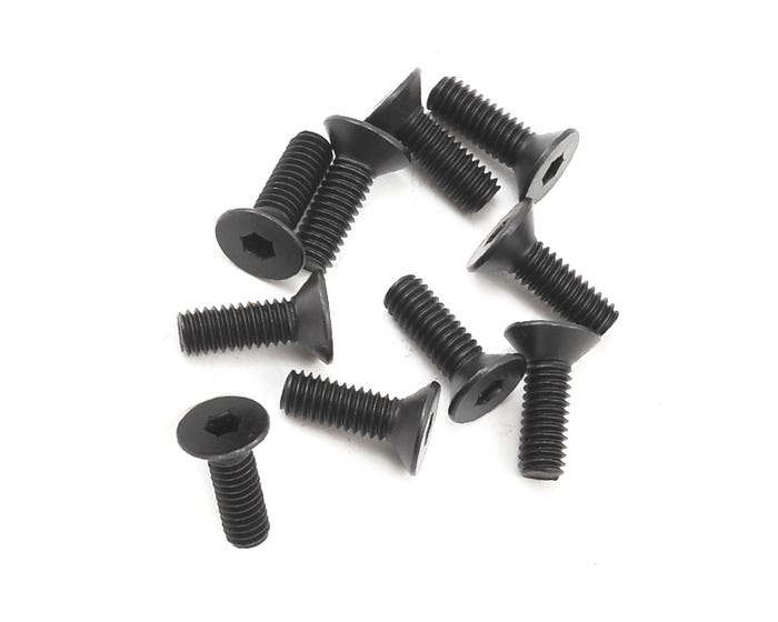 TLR Flat head screws, M4x12mm, 10pcs, 8X Elite
