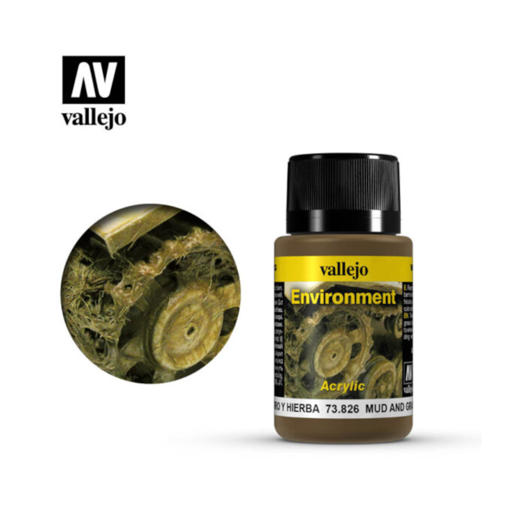 Vallejo 73826 Weathering Effects Mud and Grass Effects 40ml - Techtonic Hobbies - Vallejo