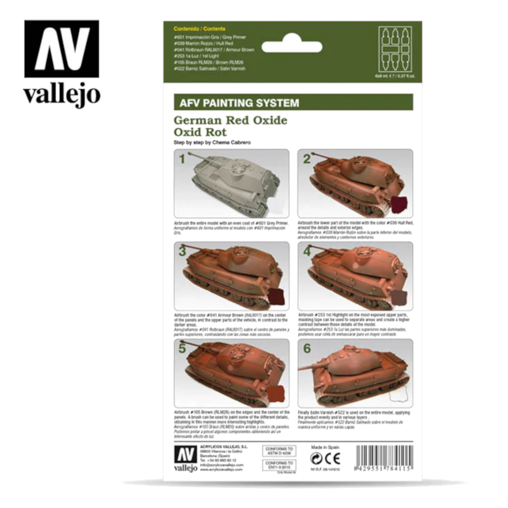 Vallejo 78411 Model Air Set German Red Oxide Primer Colors - [Sunshine-Coast] - Vallejo - [RC-Car] - [Scale-Model]