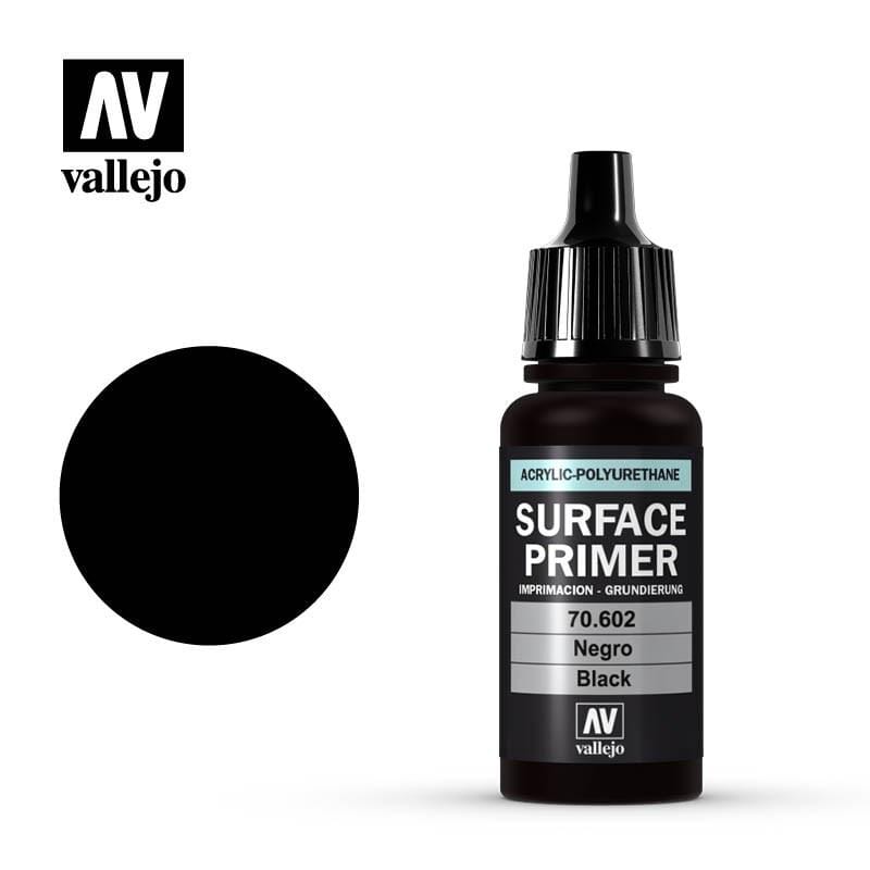 Vallejo Surface Primer: Black - 17 ml Acrylic Paint