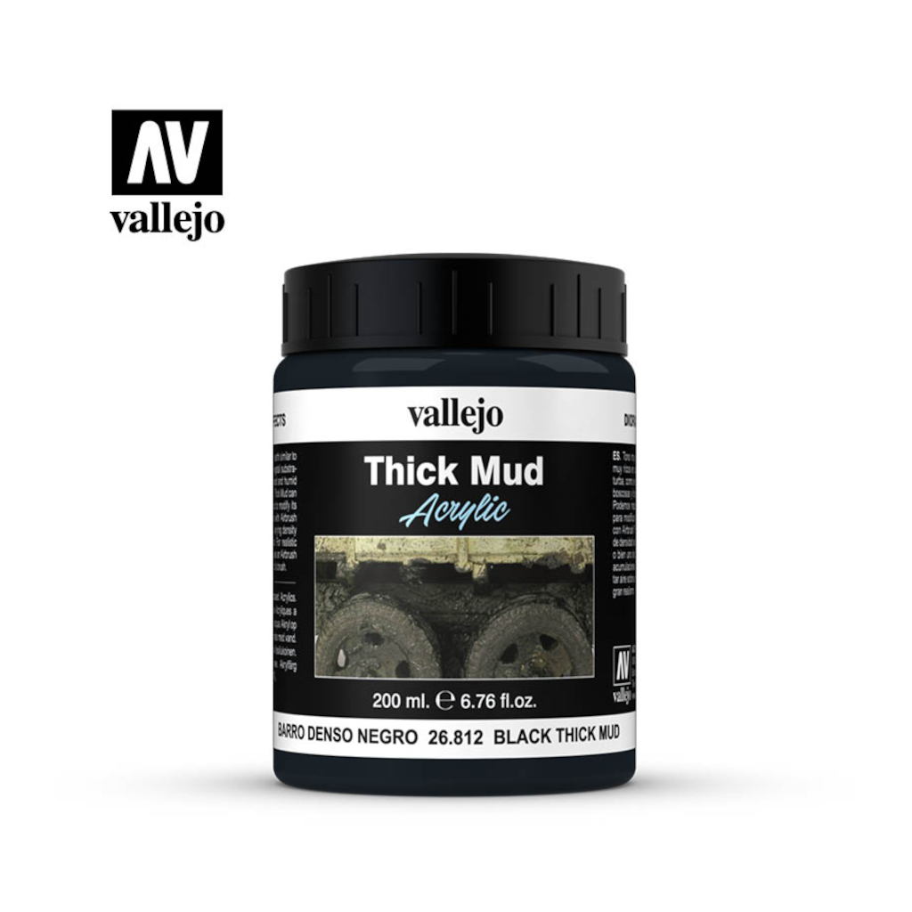 Vallejo 26812 Thick Mud - Black Mud 200ml - Techtonic Hobbies - Vallejo