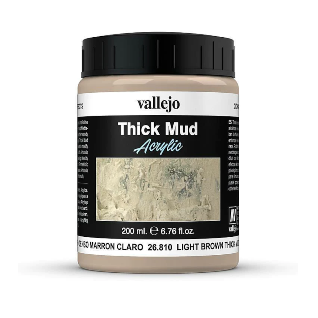 Vallejo 26810 Thick Mud - Light Brown Mud 200ml - Techtonic Hobbies - Vallejo