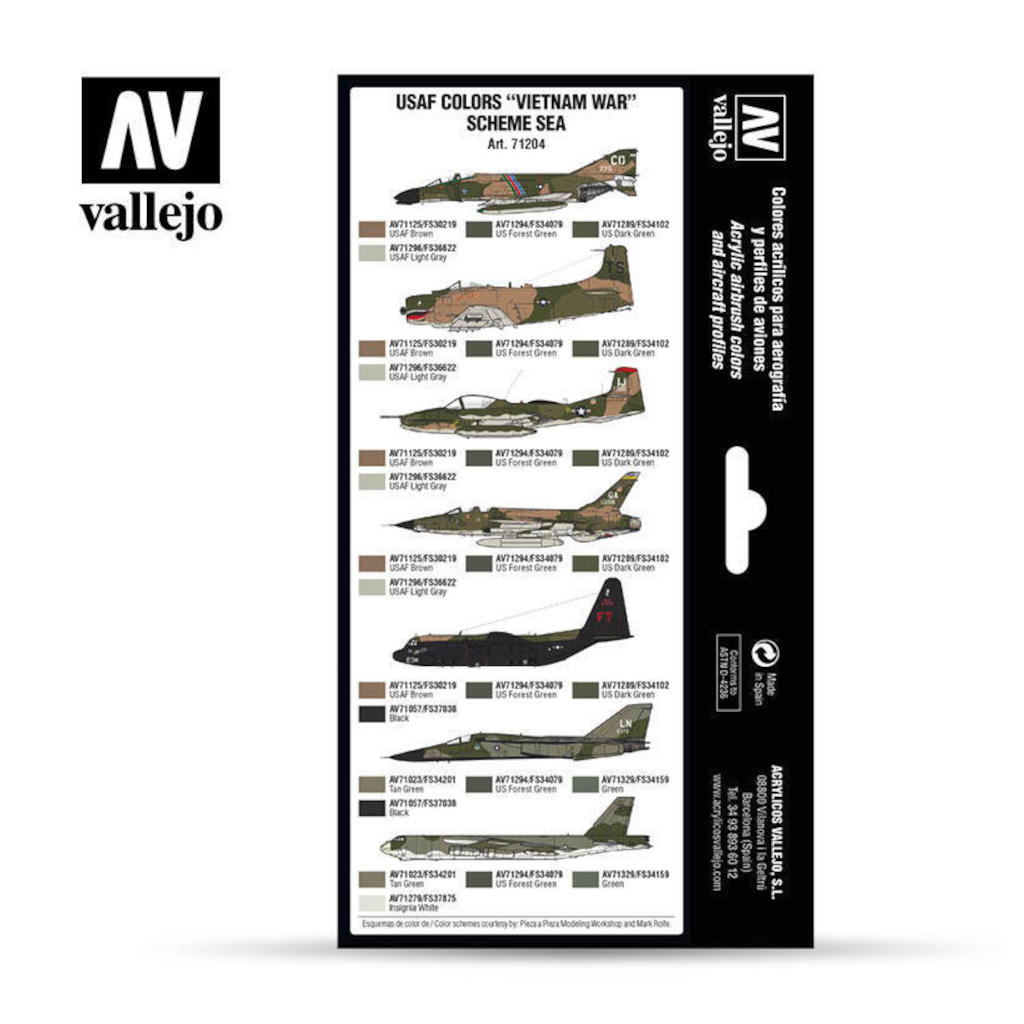 Vallejo 71204 Model Air Set USAF 'Vietnam' Schemes Colors - [Sunshine-Coast] - Vallejo - [RC-Car] - [Scale-Model]