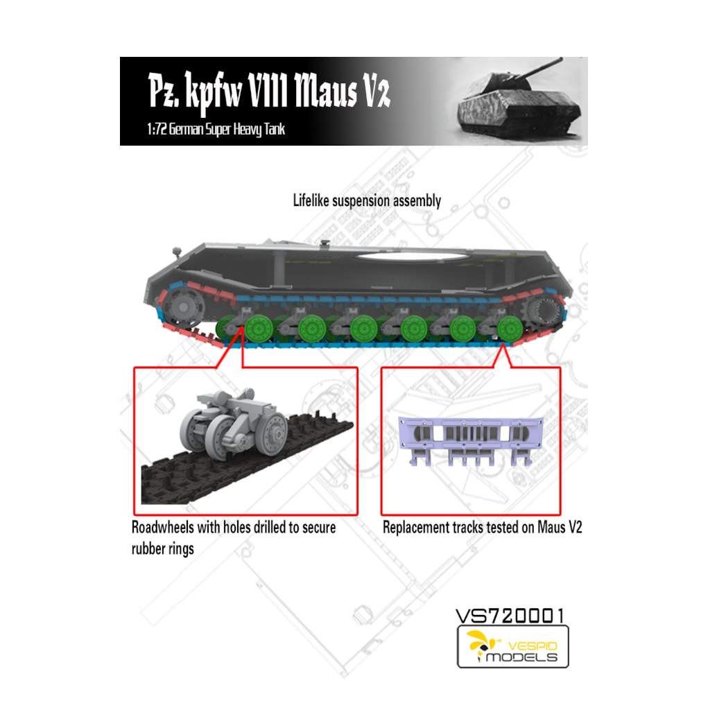 Vespid 1/72 Scale Pz.kpfw V111 Maus V2 Model Kit - [Sunshine-Coast] - Vespid - [RC-Car] - [Scale-Model]