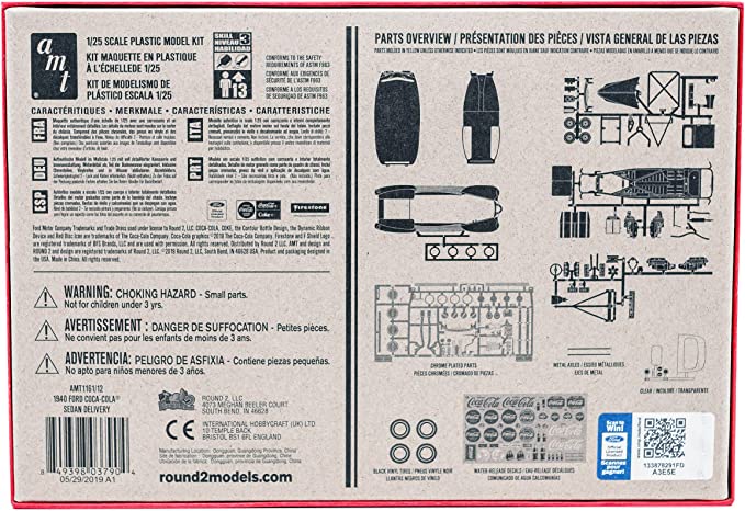 AMT 1161/12 1/25 Scale '40 Ford Coca-Cola Delivery Sedan (Coca Cola) Plastic Model Kit - Techtonic Hobbies - AMT