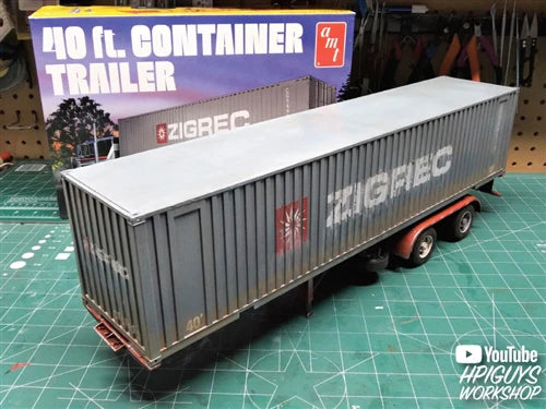 AMT 110606 1/24 Scale 40ft Container Trailer Plastic Model Kit - Techtonic Hobbies - AMT