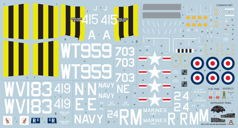 Italeri 02757 1/48 Scale Douglas Ad-4W Skyraider - Techtonic Hobbies - Italeri