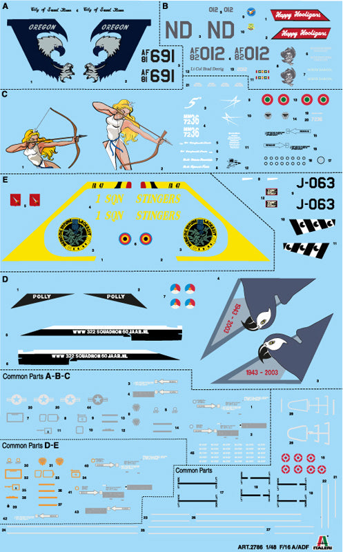 Italeri 02786 1/48 Scale F-16A Fighting Falcon Plastic Kit - Techtonic Hobbies - Italeri