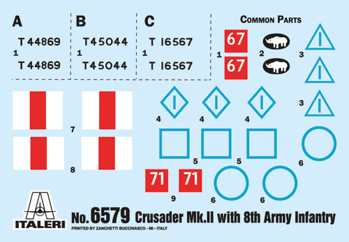 Italeri 06579 1/35 Scale Crusader Mk 2 With 8th Army Infantry - Techtonic Hobbies - Italeri