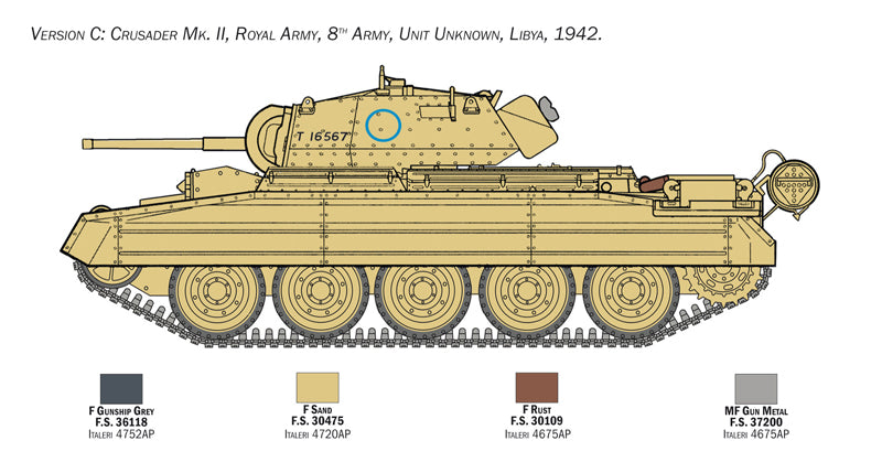 Italeri 06579 1/35 Scale Crusader Mk 2 With 8th Army Infantry - Techtonic Hobbies - Italeri