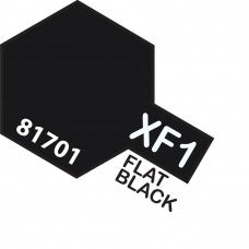 Tamiya-Tamiya Acrylic Mini XF-1 FLAT BLACK-rc-cars-scale-models-sunshine-coast