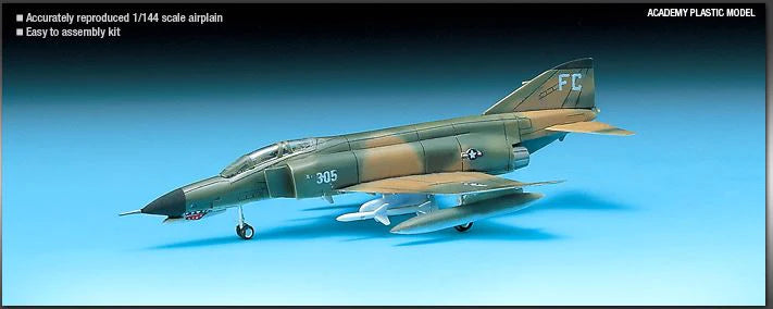 Academy 12605 - 1/144 F-4E Phantom II Plastic Model Kit (Scale Model) - Techtonic Hobbies - Academy