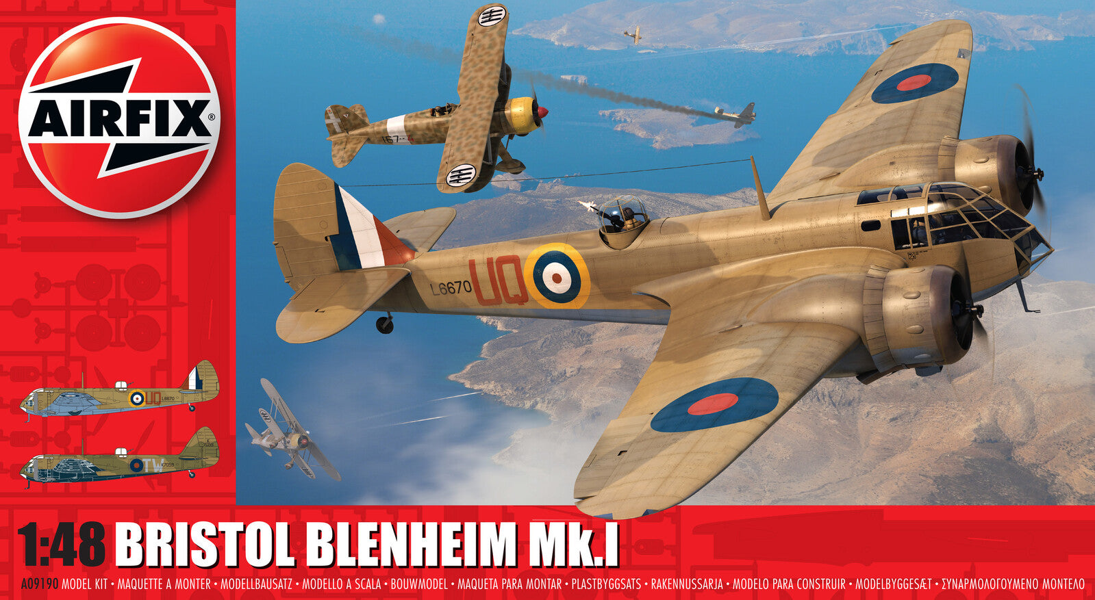 Airfix-Airfix 1/48 Bristol Blenheim Mk.1 Plastic Model Kit 09190-rc-cars-scale-models-sunshine-coast