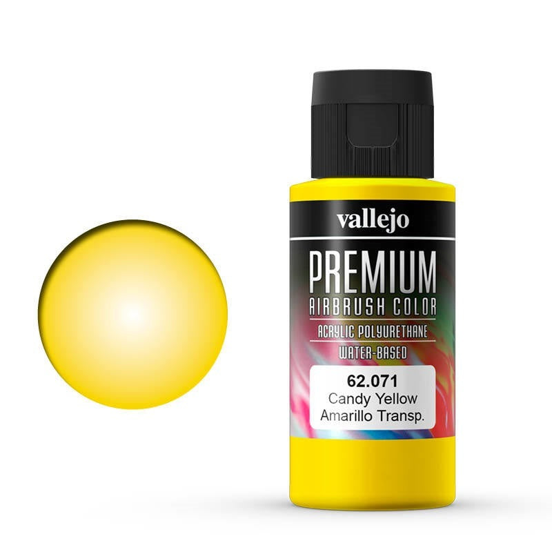 Vallejo-Vallejo premium acrylic airbrush colour Candy Yellow -rc-cars-scale-models-sunshine-coast