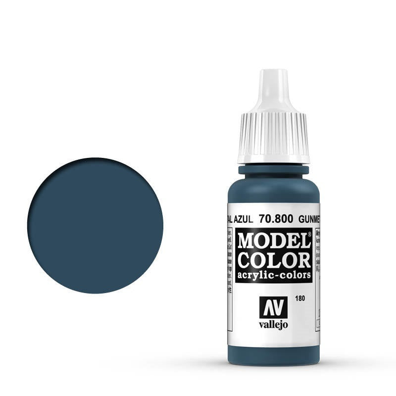 Vallejo-Vallejo Model Colour  180 Metallic Metal Blue 17 ml Acrylic Paint [70800] -rc-cars-scale-models-sunshine-coast