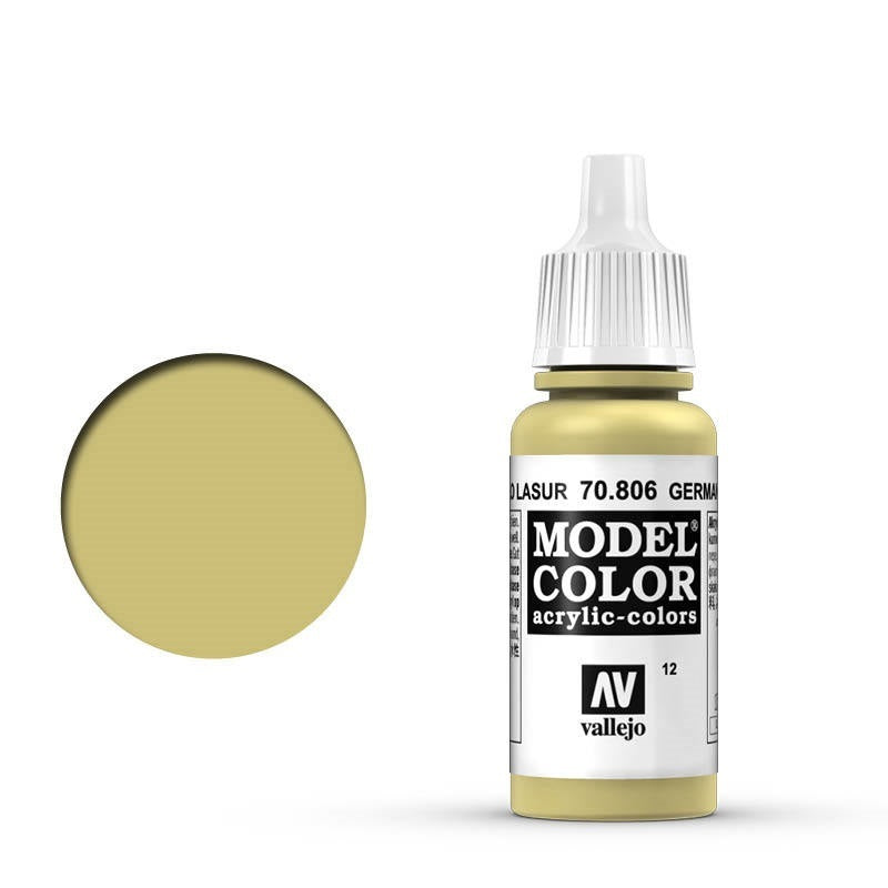 Vallejo-Vallejo Model Colour  012 German Yellow 17 ml Acrylic Paint [70806] -rc-cars-scale-models-sunshine-coast