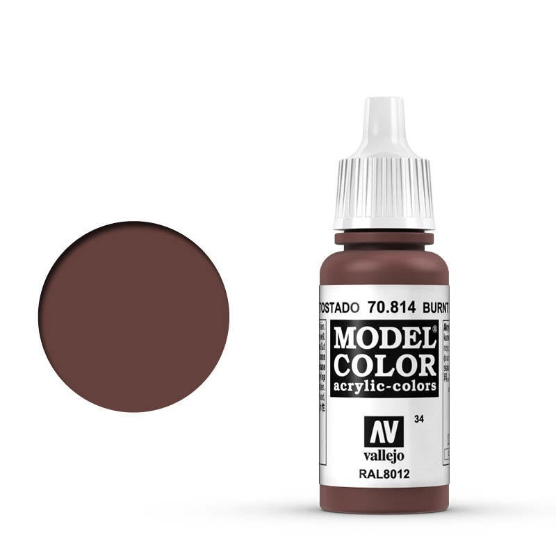 Vallejo-Vallejo Model Colour  034 Umber Red 17 ml Acrylic Paint [70814] -rc-cars-scale-models-sunshine-coast
