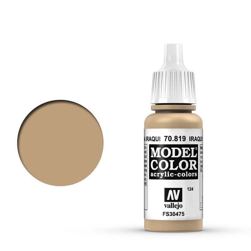 Vallejo-Vallejo Model Colour  124 Iraqui Sand 17 ml Acrylic Paint [70819] -rc-cars-scale-models-sunshine-coast