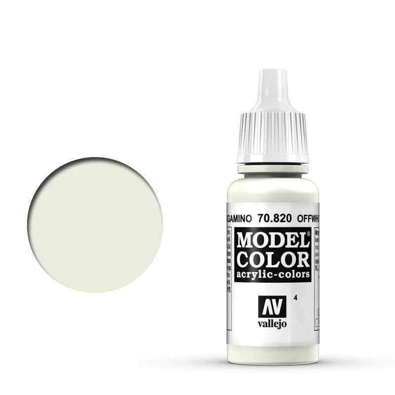 Vallejo-Vallejo Model Colour  004 Offwhite 17 ml Acrylic Paint [70820] -rc-cars-scale-models-sunshine-coast