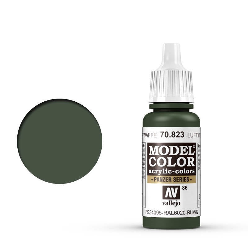 Vallejo-Vallejo Model Colour  086 Luftwaffe Cam Green 17 ml Acrylic Paint [70823] -rc-cars-scale-models-sunshine-coast